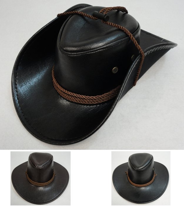 Leather-Like Cowboy HAT